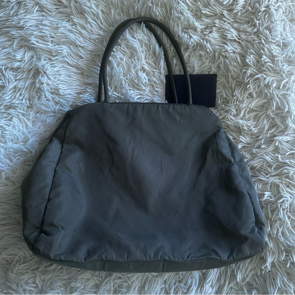 Authentic PRADA Vintage Mini Tote Bag Handbag Nylon in Khaki - Picture 2 of 13